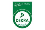 Uzyskaliśmy certyfikat DEKRA z zakresu zarządzania jakością, zgodnie z normą ISO 9001